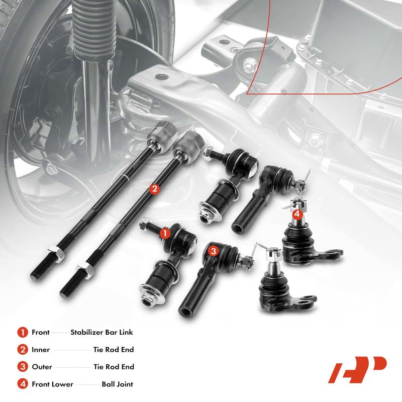 8x Front Stabilizer Bar Link & Tie Rod End for Mercury Villager Nissan 1993-2002