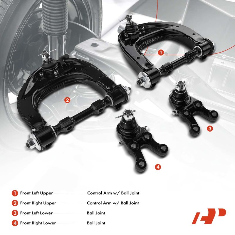 4x Front Upper Control Arm & Ball Joints for Mitsubishi Montero Montero Sport