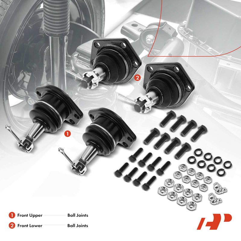 4x Front Lower & Upper Ball Joint for Chevrolet Blazer 1995-2005 GMC Jimmy Isuzu