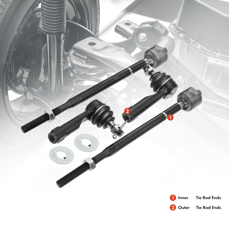 4x Inner & Outer Steering Tie Rod Ends for Nissan Altima 1998 1999 2000 2001