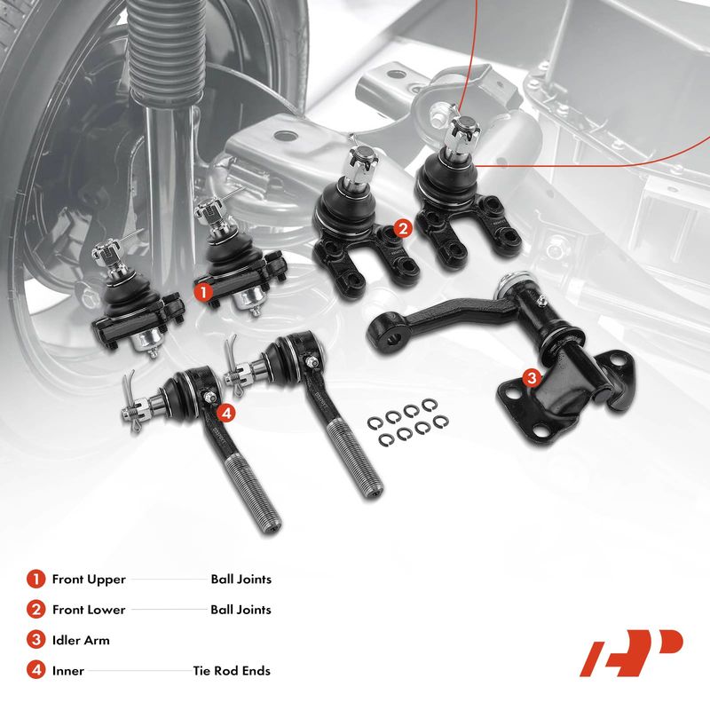 7x Front Idler Arm with Ball Joint & Tie Rod End for Nissan D21 Pathfinder Pickup