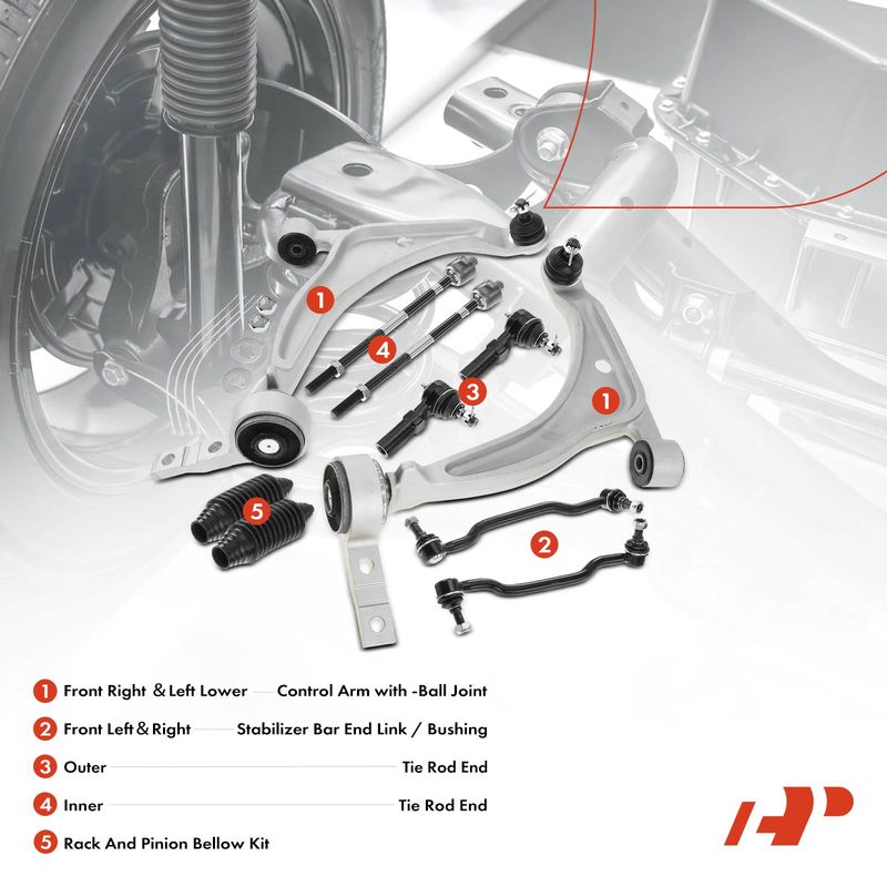 10x Front Control Arm Ball Joint Sway Bar Tie Rod for Nissan Altima Maxima