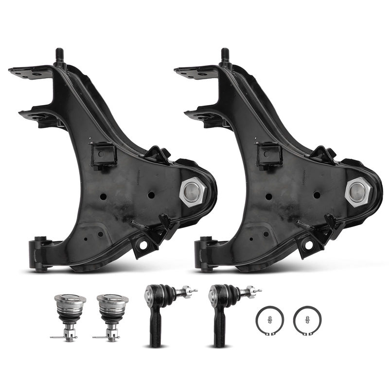 6x Front Control Arm with Ball Joint & Tie Rod End for Nissan Frontier 2000-2004