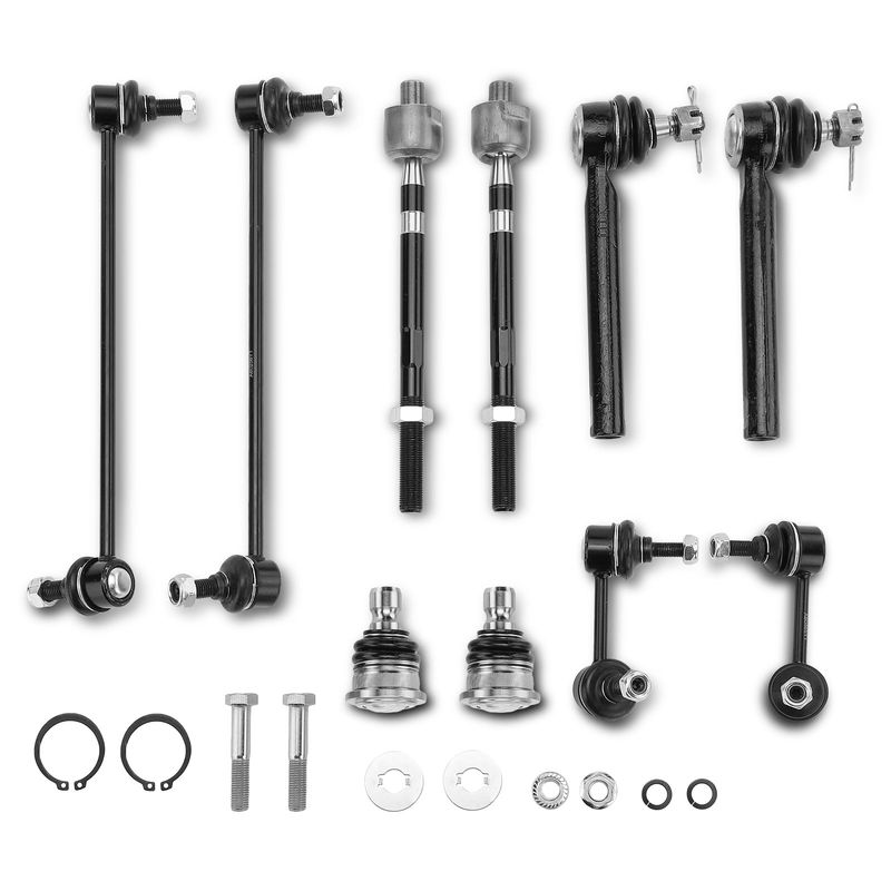 10x Front & Rear Stabilizer Bar Link & Tie Rod End & Ball Joint for Nissan Murano