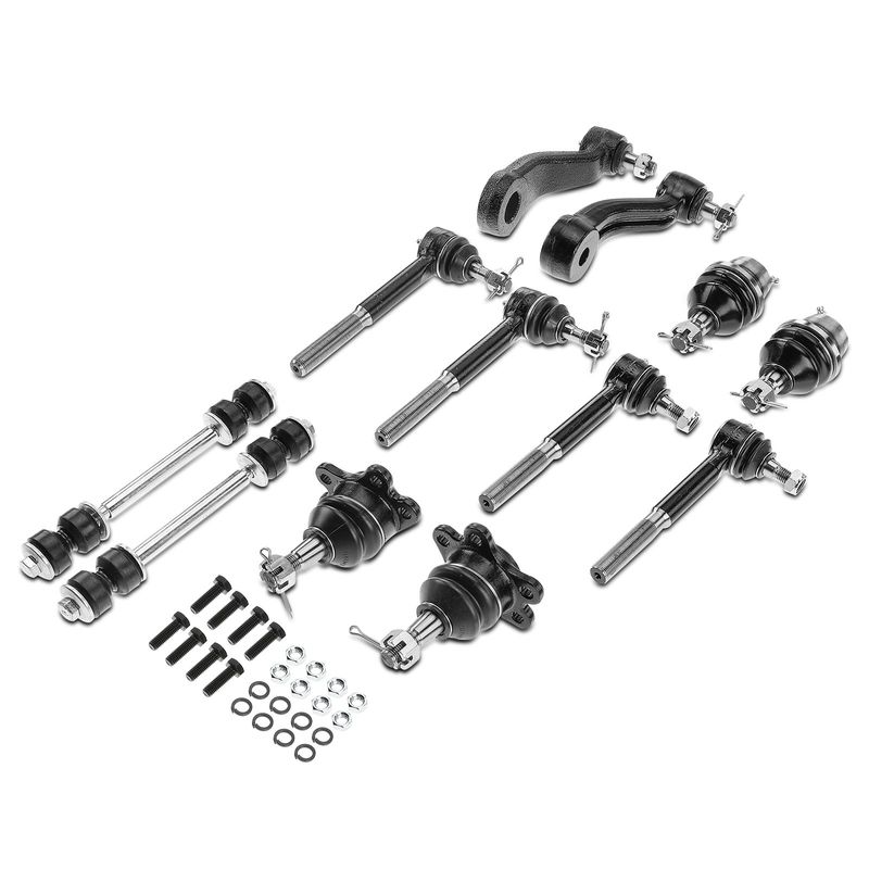 12x Front Control Arm & Bar End Link & Tie Rod End & Ball Joint for Cadillac GMC