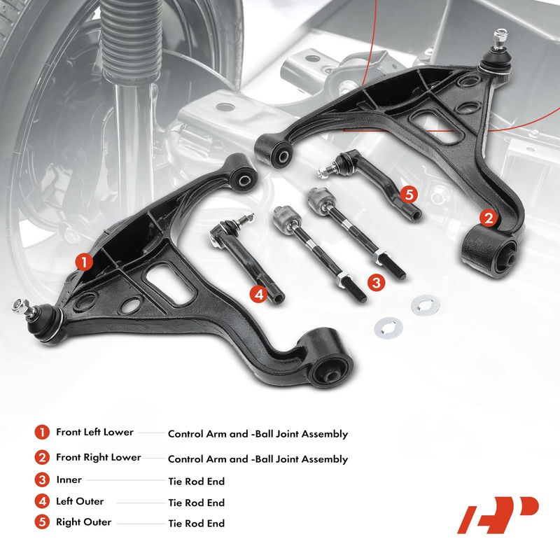 6x Front Lower Control Arm & Ball Joint Tie Rod End for Suzuki Grand Vitara XL-7