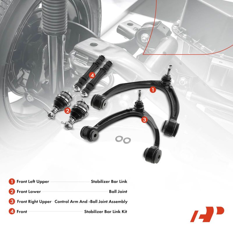 6x Front Control Arm with Ball Joint Link for Cadillac Escalade Chevy Tahoe GMC