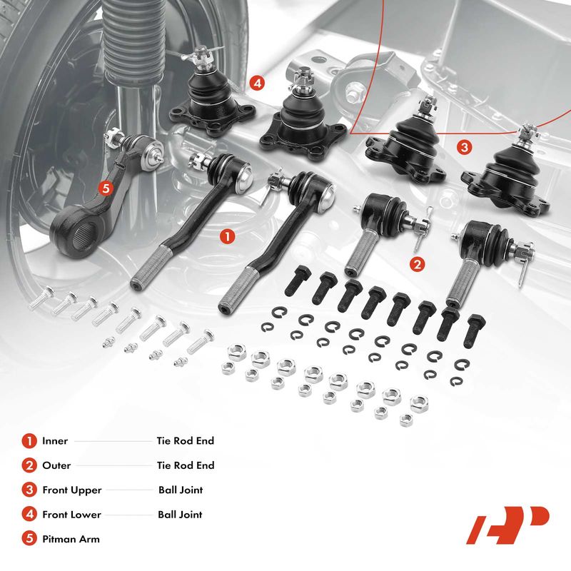 9x Inner & Outer Tie Rod End & Ball Joint Kit for Toyota 4Runner Pickup 86-89