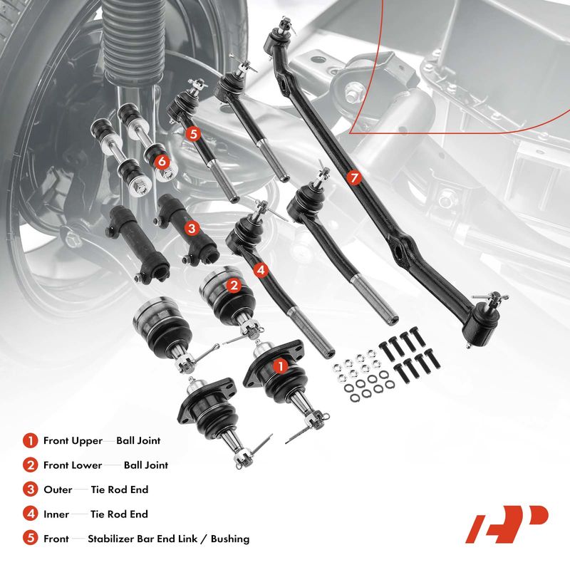 13x Front Ball Joints Tie Rod Ends Sway Bar Link Kit for Buick Cadillac Chevy