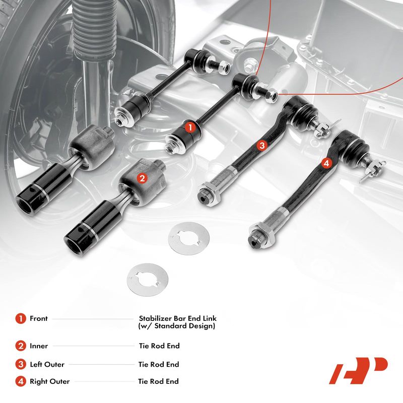 6x Front Stabilizer Bar End Link Inner & Outer Tie Rod End for Toyota 4Runner
