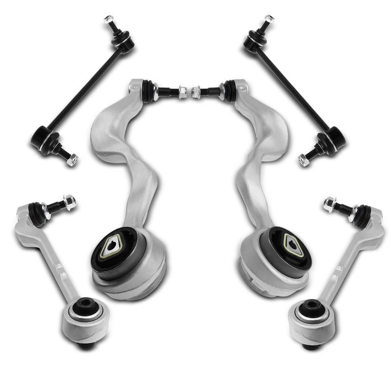 6x Front Control Arm with Ball Joint Sway Bar Link for BMW E90 325i 328i 335i