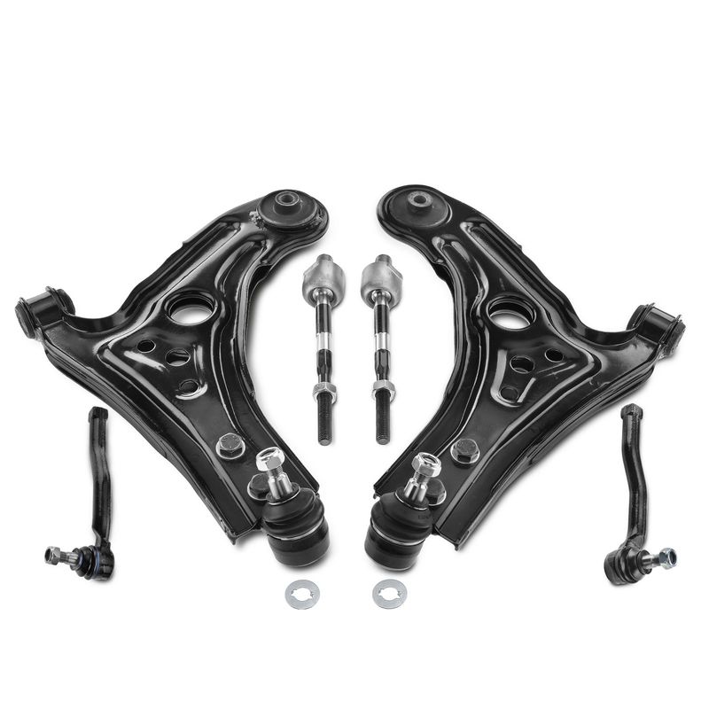 6x Front Control Arm with Ball Joint Tie Rod Ends Kit for Aveo G3 Wave Swift+
