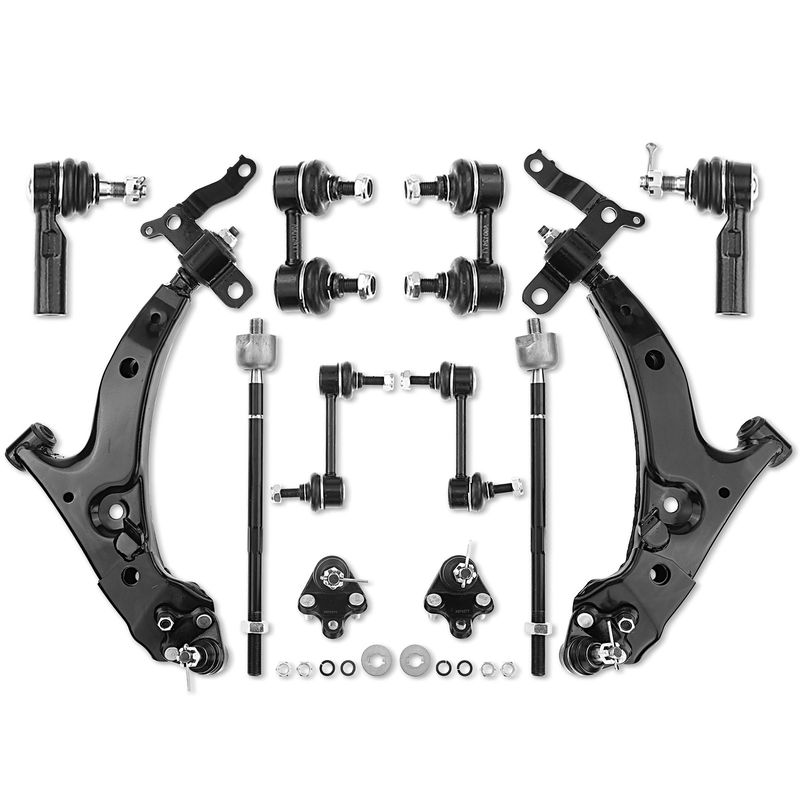 12x Front & Rear Control Arm Sway Bar Link Tie Rod End for Toyota Corolla 93-95