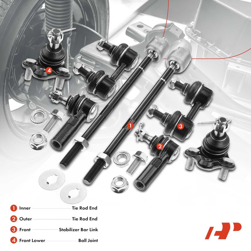 8x Front Stabilizer Bar Link & Tie Rod End & Ball Joint for Toyota Corolla 96-02