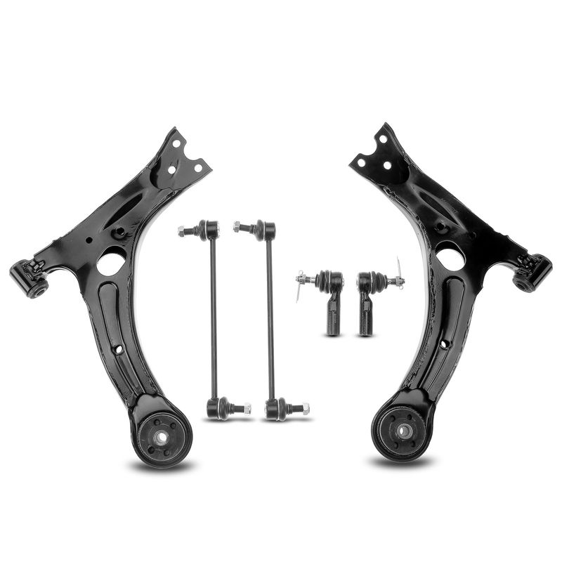 6x Front Control Arm & Sway Bar Link &Tie Rod End for Toyota Matrix Pontiac Vibe