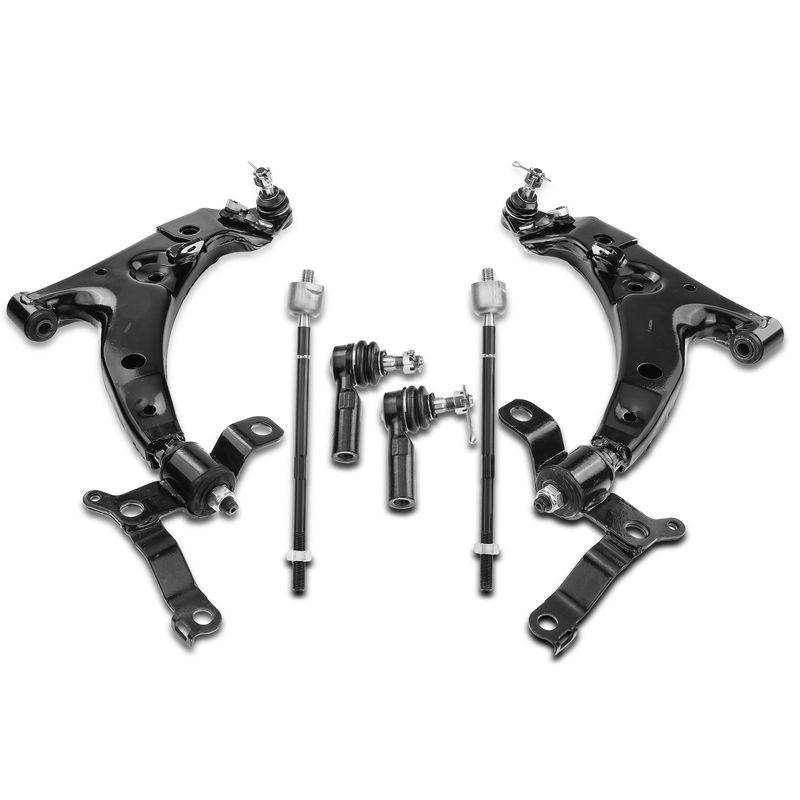 6x Front Control Arm & Inner & Outer Tie Rod Ends for Toyota Corolla 93-95 1.8L