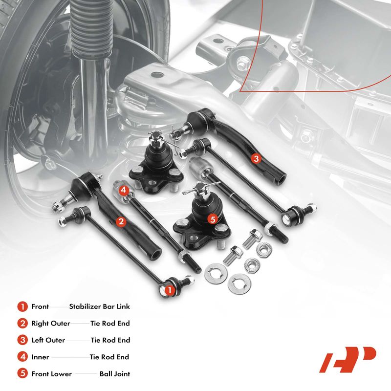 8x Front Stabilizer Bar Link Kit with Ball Joint Tie Rod End for Toyota Prius