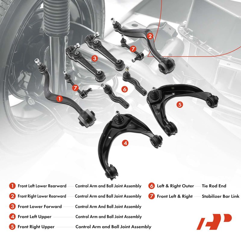 10x Front Control Arm Stabilizer Bar Link Tie Rod End for Ford Fusion Lincoln