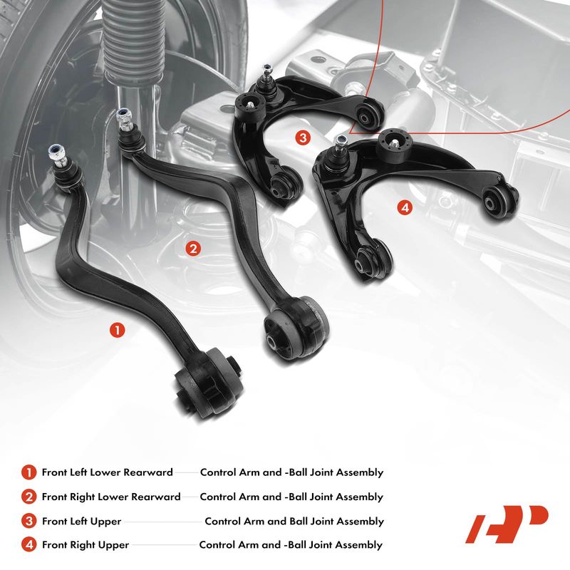 4x Front Control Arm & Ball Joint Assembly for Ford Fusion 06-12 Lincoln Mazda
