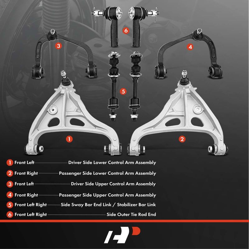 8x Front Control Arm Sway Bar Link Tie Rod End for Ford F-150 Lincoln Mark LT