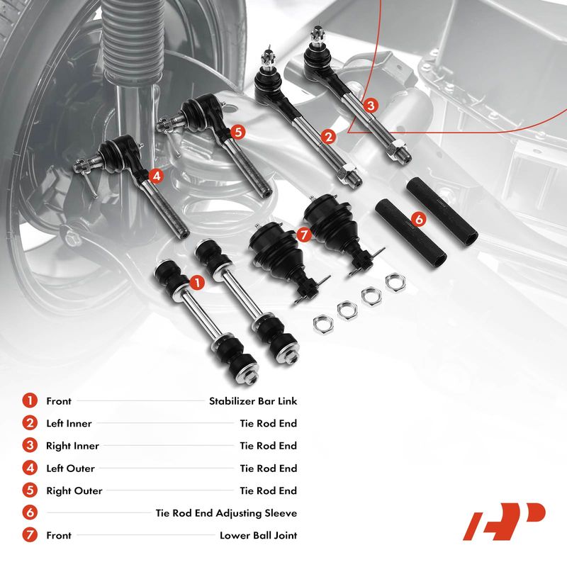 10x Front Stabilizer Bar Link & Inner Outer Tie Rod End Kit for Ford F-150 F-250
