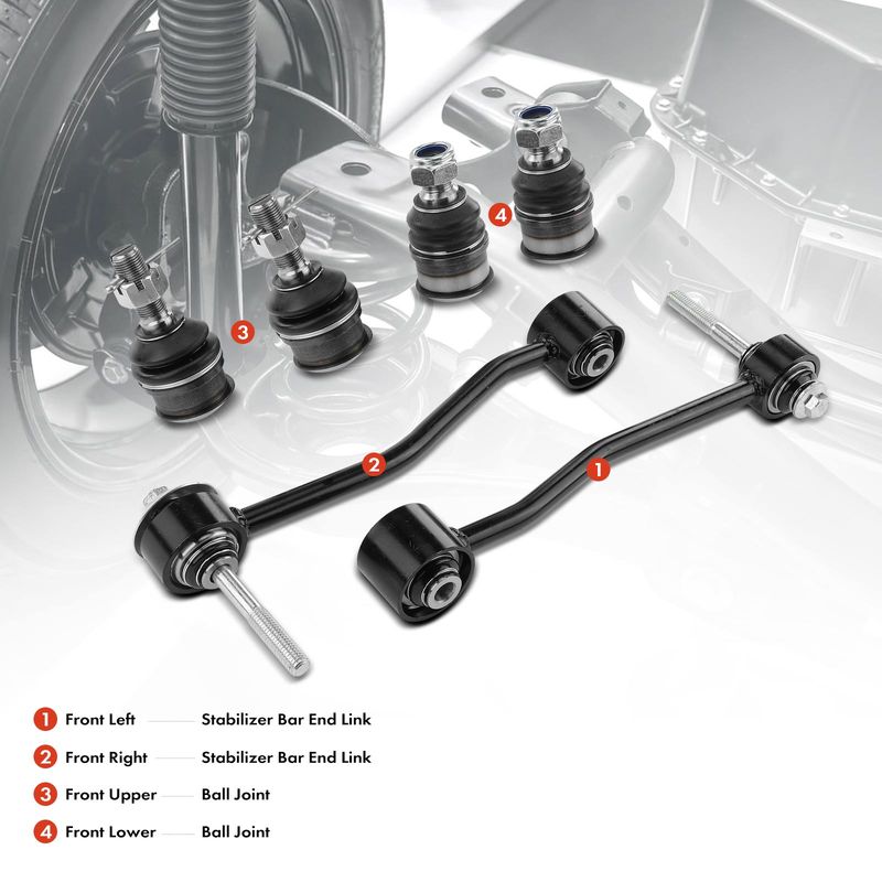 6x Front Stabilizer Bar End Link Ball Joint for Ford F-250 350 Super Duty 00-04