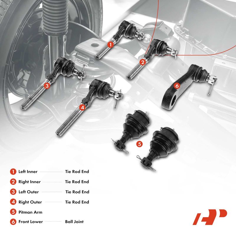 7x Inner & Outer Tie Rod End & Front Lower Ball Joint for Ford F-150 Lincoln