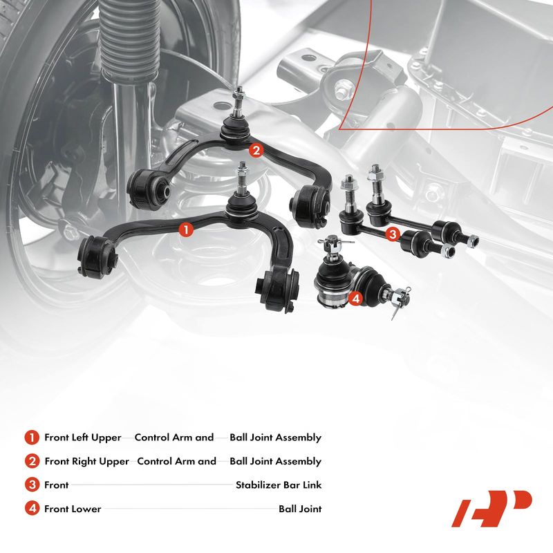 6x Front Control Arm Stabilizer Bar Link Ball Joint for Ford F-150 2004-2005 4WD