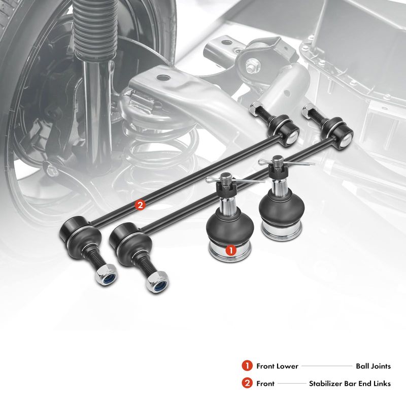 4x Front Stabilizer Bar Link Ball Joints for Honda Odyssey 1999-2004 V6 3.5L