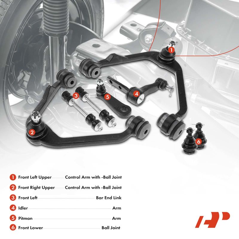 8x Front Control Arm with Ball Joint & Sway Bar Links for Ford F-150 Lincoln
