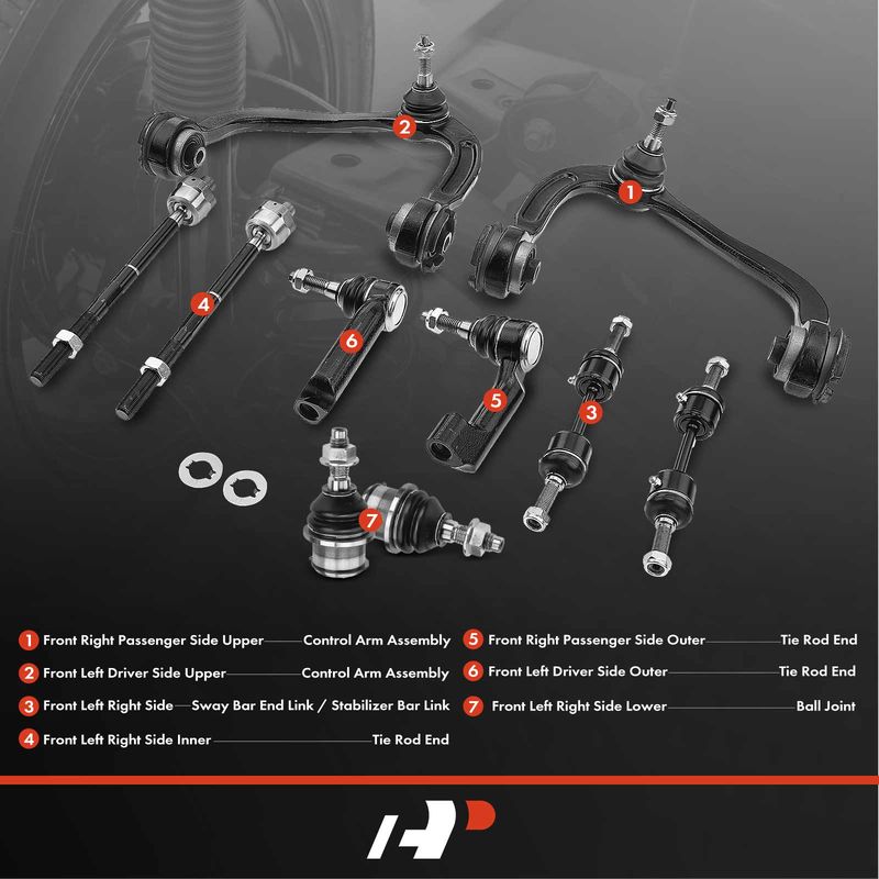 10x Front Control Arm with Ball Joint Stabilizer Bar Link for Ford F150 09-14