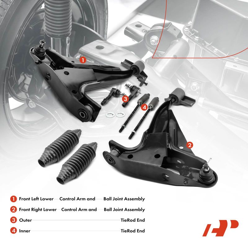 8x Front Lower Control Arm with Ball Joint Tie Rod End for Ford Explorer Mercury