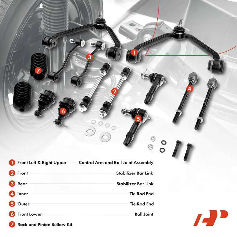 14x Front Control Arm & Ball Joint Sway Bar Link for Ford Explorer Mercury 4.0L