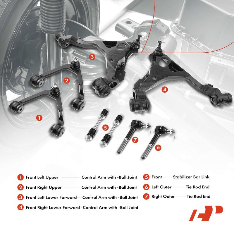 8x Front Control Arm Kit for Ford Expedition 97-02 F-150 Lincoln Navigator 4WD