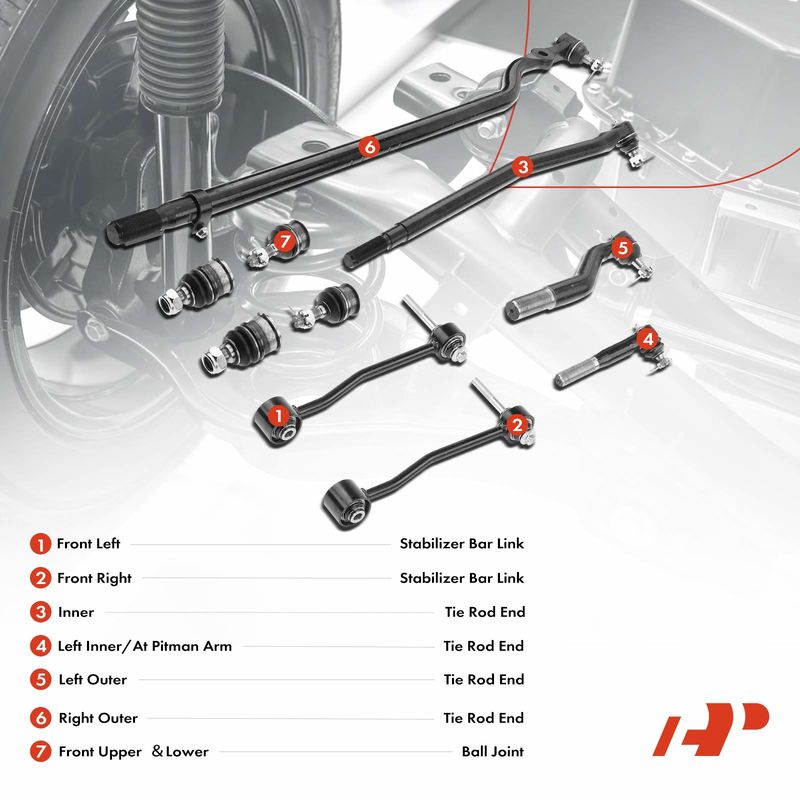 10x Front Sway Bar Link Tie Rod End for Ford Excursion F-250 F-350 Super Duty