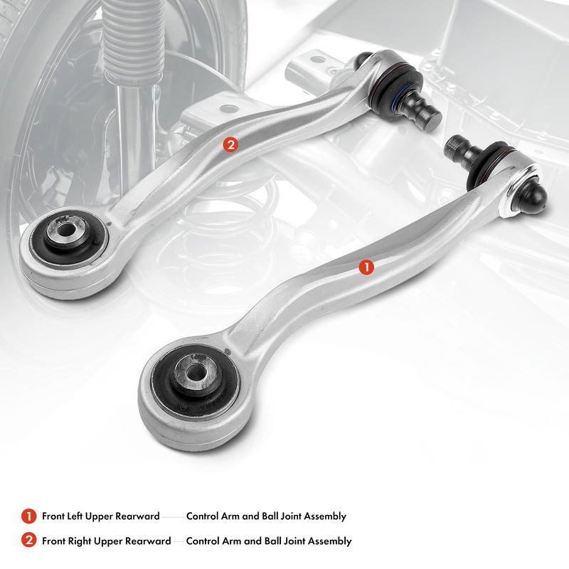 2x Front Upper Rearward Control Arm with Ball Joint for Audi A6 Quattro S6 S8 VW