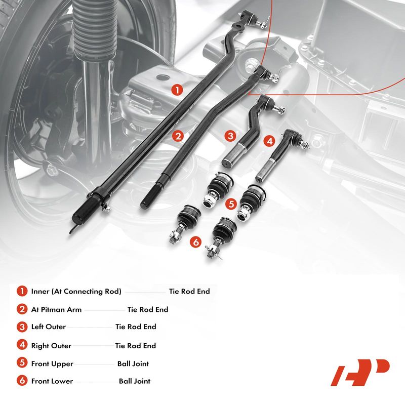 8x Front Tie Rod End & Ball Joints for Ford Excursion F-250 F-350 Super Duty