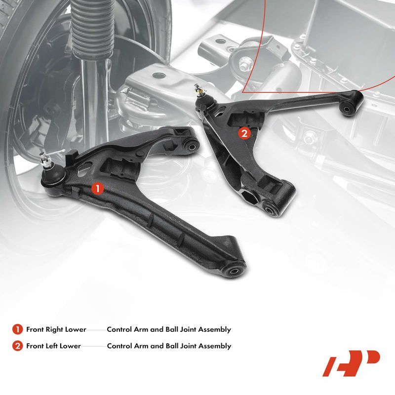 2x Front Lower Control Arm with Ball Joints for Dodge Dakota 00-04 Durango 4WD