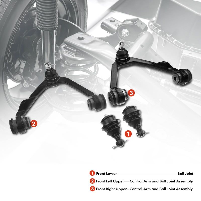4x Front Control Arm Assembly & Ball Joint for Ford F-150 97-03 F-250 Expedition