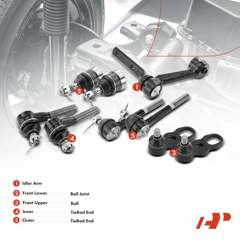9x Idler Arm & Ball Joint & Tie Rod End for Ford Crown Victoria Lincoln Mercury