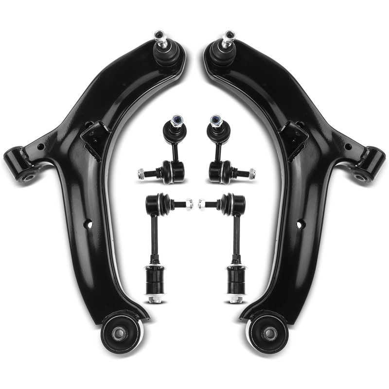 6x Front & Rear Control Arm with Ball Joint Sway Bar Link for Hyundai Accent