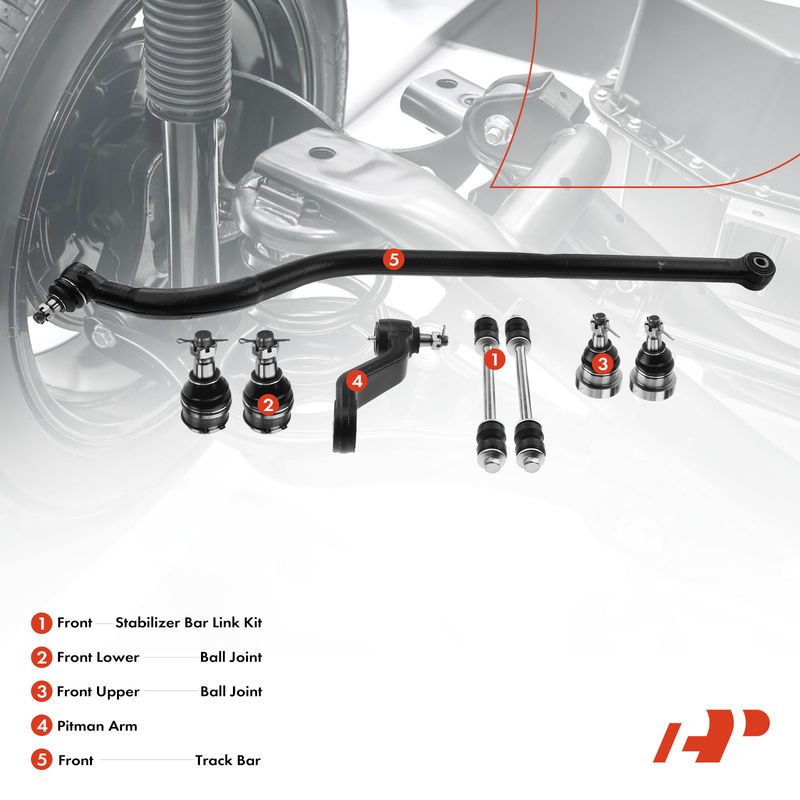 8x Front Sway Bar Link Ball Joint Track Bar Pitman Arm for Dodge Ram 2500 94-96