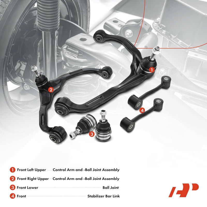 6x Front Control Arm with Ball Joint Stabilizer Bar Link for Dodge Nitro 07-11