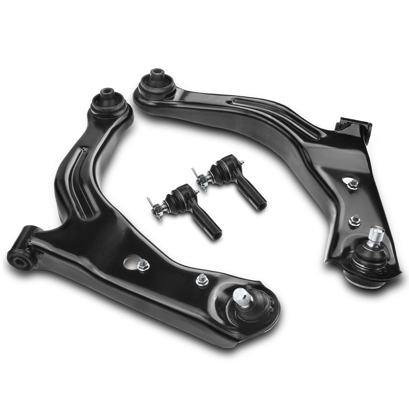 4x Front Lower Control Arm Assembly & Tie Rod End for Ford Escape Mazda Tribute