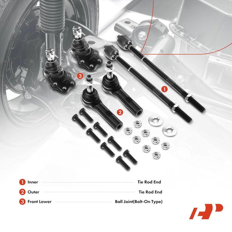 6x Inner & Outer Tie Rod End Front Lower Ball Joint for Dodge Dakota Durango RWD