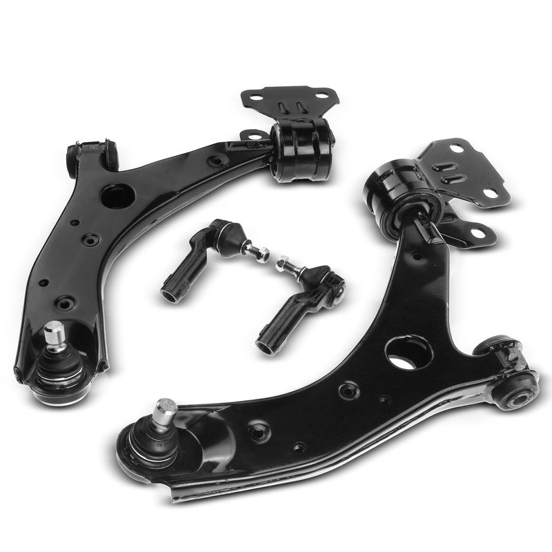 4x Front Control Arm with Ball Joint Tie Rod End for Mazda 3 2007-2009 L4 2.3L