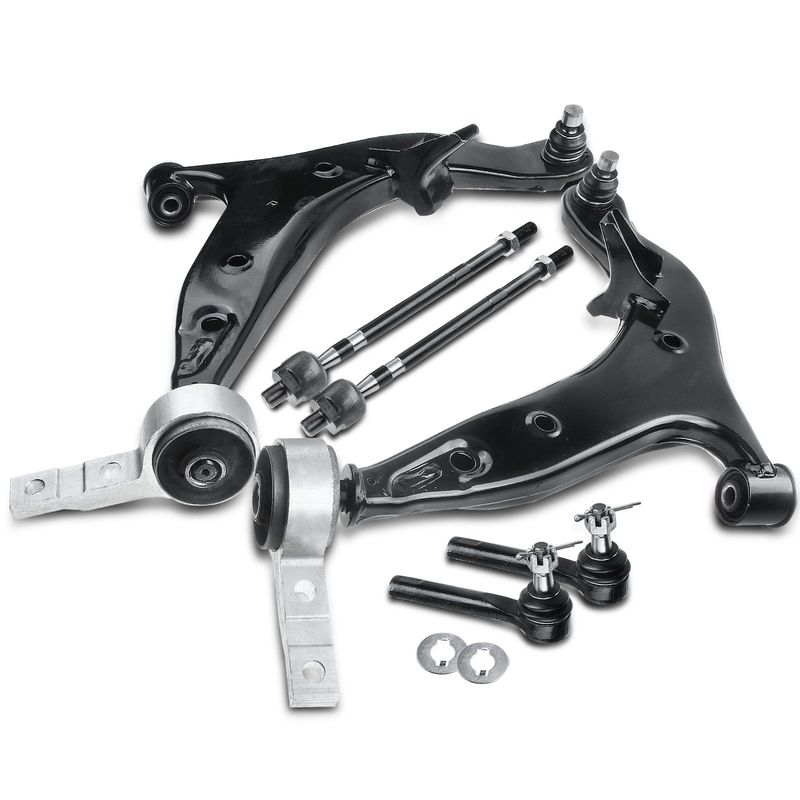 6x Front Control Arm with Ball Joint Tie Rod End for Nissan Quest 2004-2009 3.5L