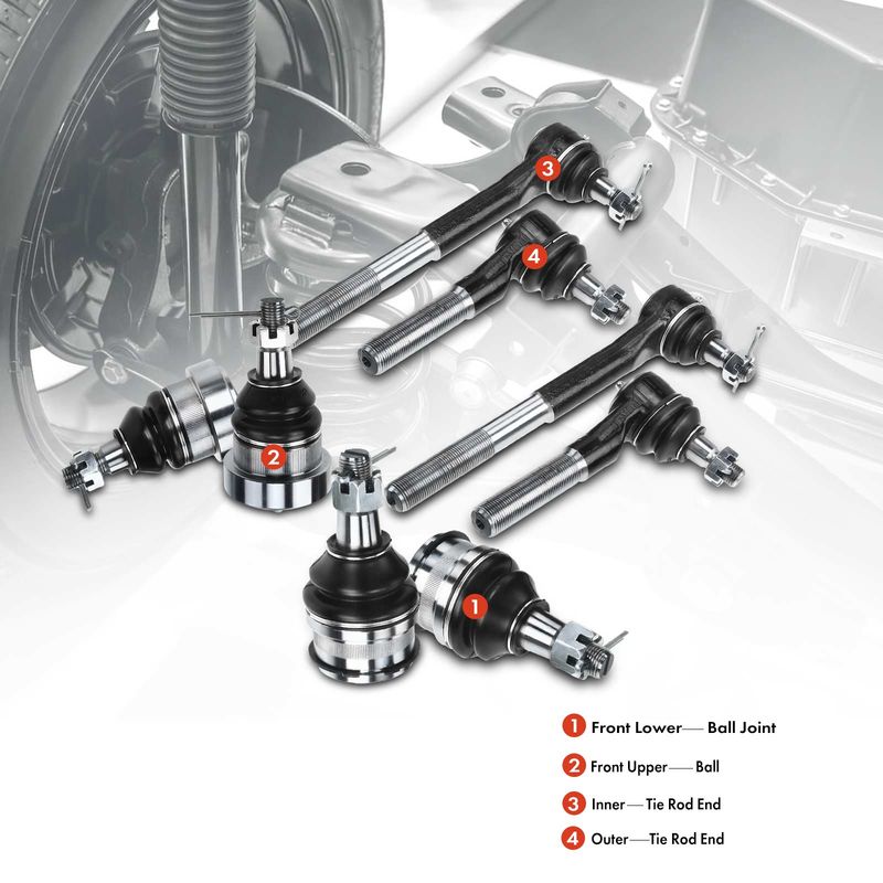 8x Front Steering Tie Rod End Ball Joint for Dodge Ram 1500 1994 1995 1996 RWD