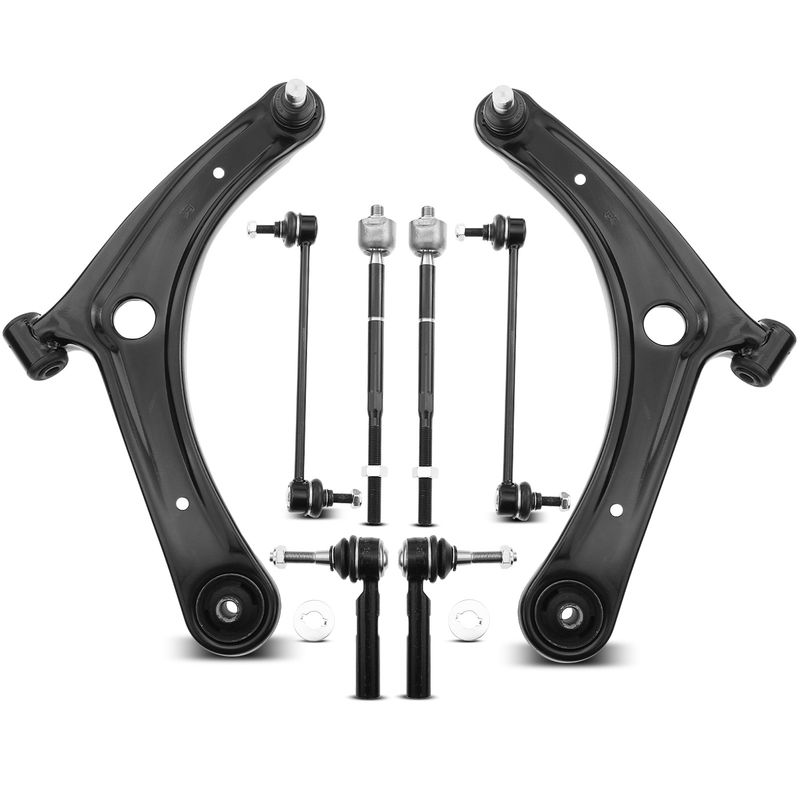 8x Front Control Arm Tie Rod Sway Bar Kit for Dodge Caliber Jeep Compass Patriot