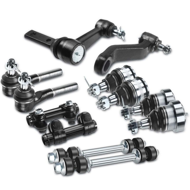 12x Front Pitman Idler Arm Sway Bar Tie Rod End for Dodge Ram 1500 1994-1999 RWD